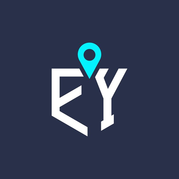 Diseño del logotipo de la ubicación de EY para el reclutamiento y la navegación Letra Icono vectorial del logotipio de EY
