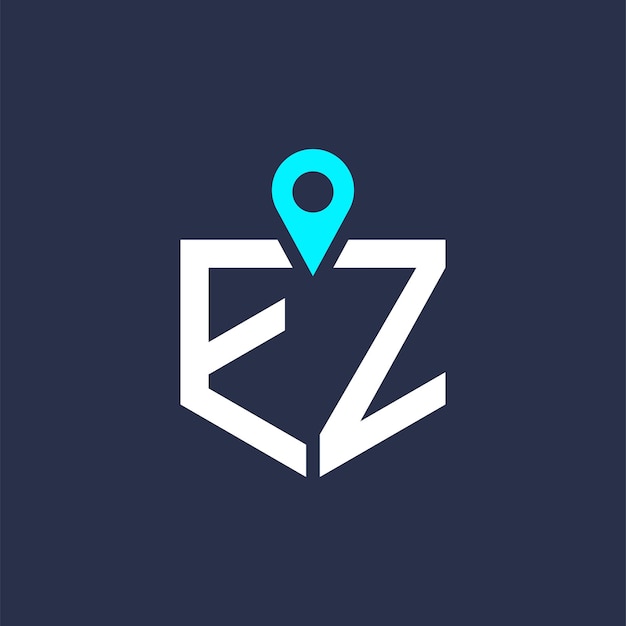Diseño del logotipo de la ubicación EZ para el reclutamiento y la navegación Letra Icono vectorial del logotipo EZ