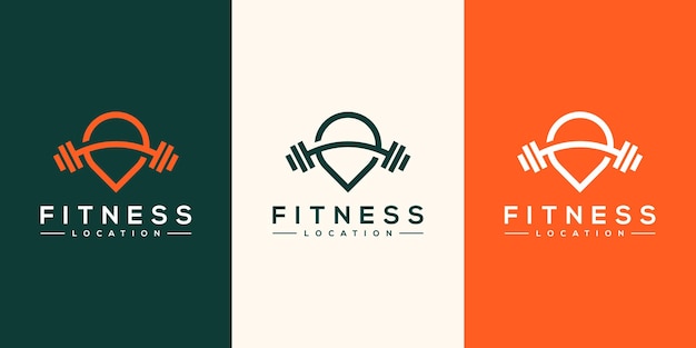 Diseño de logotipo de ubicación de fitness