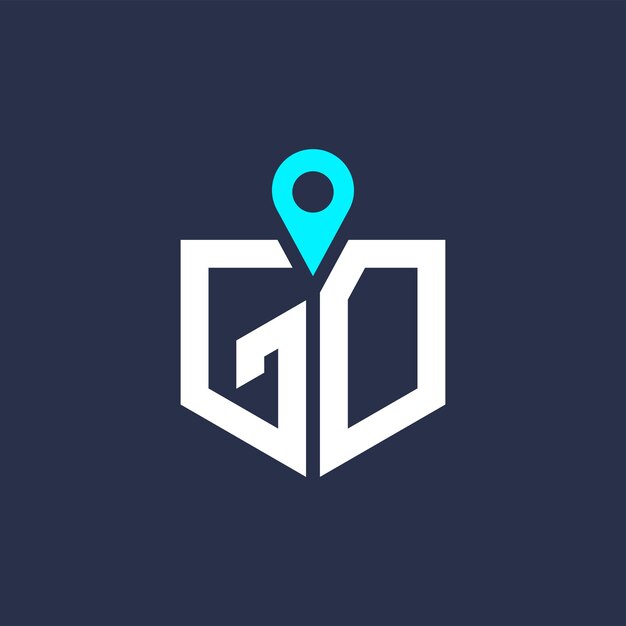 Diseño del logotipo de la ubicación de GD para el reclutamiento y la navegación Letra Icono vectorial del logotipio de GD