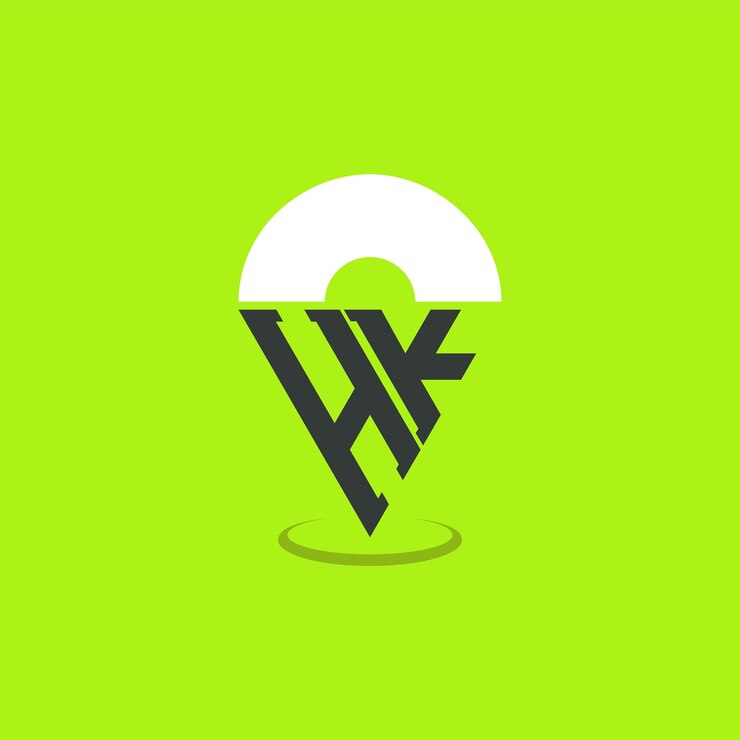 Vector diseño del logotipo de la ubicación de hk modern initials hk pinpoint logotipo para aplicaciones de mapas de navegación y negocios basados en la ubicación