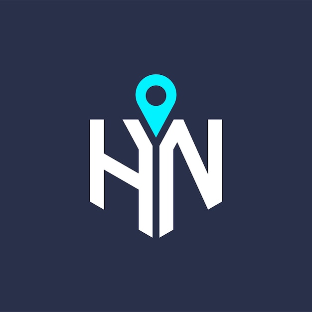 Diseño del logotipo de la ubicación HN para el reclutamiento y la navegación Letra Icono vectorial del logotipo HN