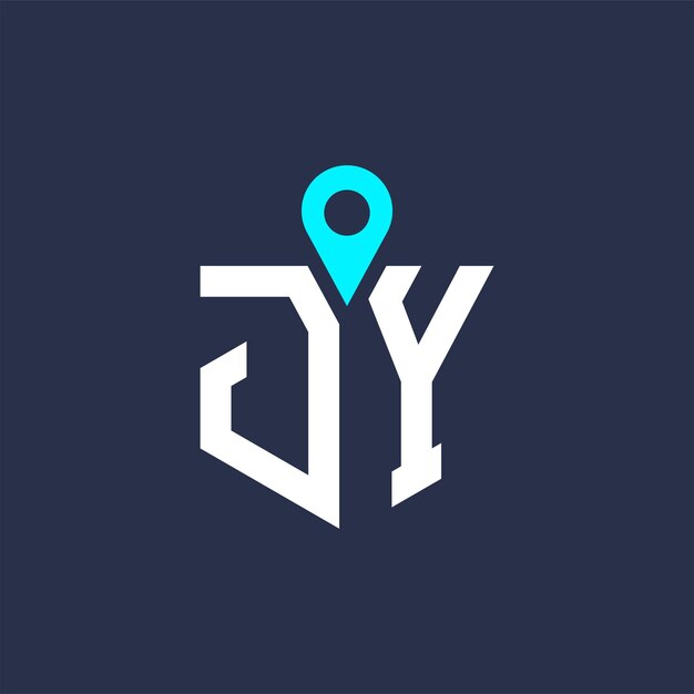 Diseño del logotipo de la ubicación de JY para el reclutamiento y la navegación Letra Icono vectorial del logotipio de JY