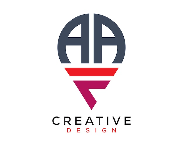 El diseño del logotipo de la ubicación de la letra AFA