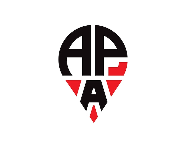 Diseño del logotipo de la ubicación de la letra APA Diseño sencillo del logotipo del lugar de la carta APA 1