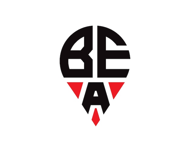 Diseño del logotipo de la ubicación de la letra BEA Diseño sencillo del logotipo