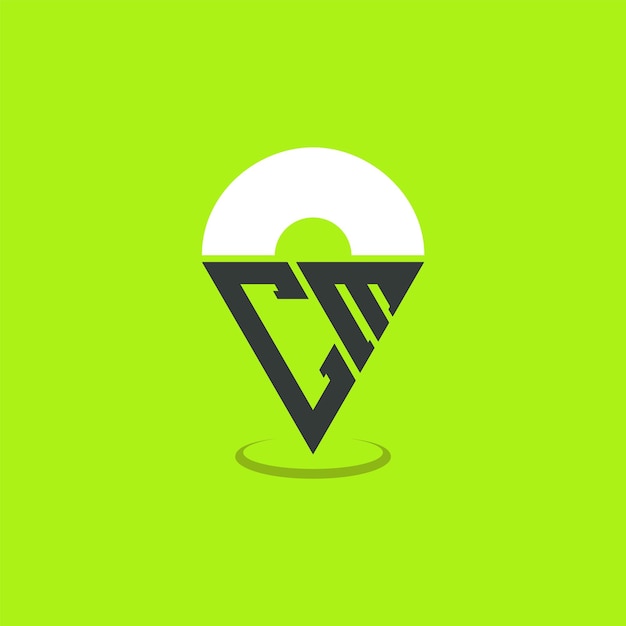 Diseño del logotipo de la ubicación de la letra CM Iniciales modernas Logotipo CM Pinpoint para aplicaciones de mapas de navegación y negocios basados en la ubicación