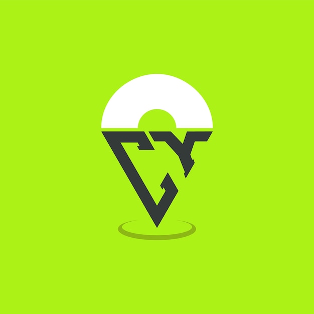 Diseño del logotipo de la ubicación de la letra CY Iniciales modernas Logotipo CY Pinpoint para aplicaciones de mapas de navegación y negocios basados en la ubicación