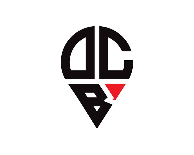 Diseño del logotipo de la ubicación de la letra DCB