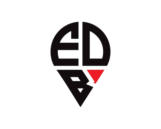 Diseño del logotipo de la ubicación de la letra EDB