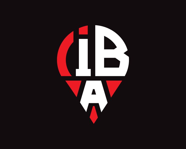 Vector diseño del logotipo de la ubicación de la letra iba