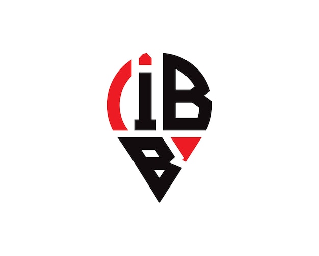 Diseño del logotipo de la ubicación de la letra IBB