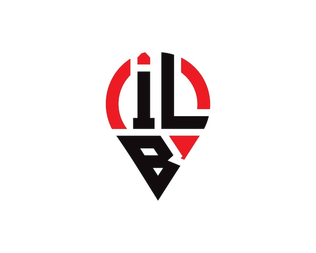 Diseño del logotipo de la ubicación de la letra ILB
