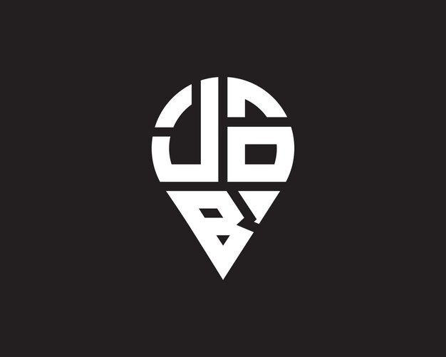 Diseño del logotipo de la ubicación de la letra JOB