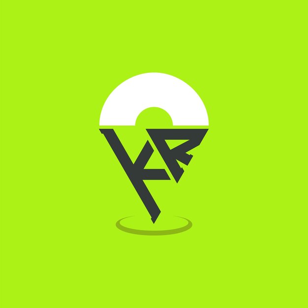 Diseño del logotipo de la ubicación de la letra KR Iniciales modernas Logotipo KR Pinpoint para aplicaciones de mapas de navegación y negocios basados en la ubicación