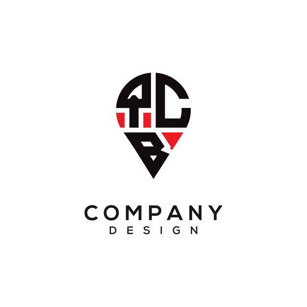 Diseño del logotipo de la ubicación de la letra QCB