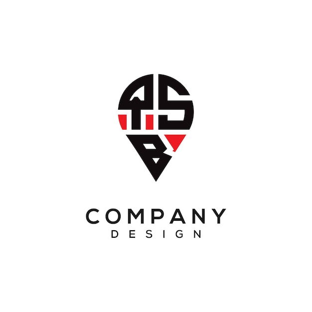Diseño del logotipo de la ubicación de la letra QSB