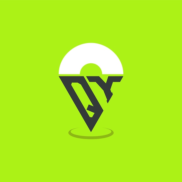 Diseño del logotipo de la ubicación de la letra QY Iniciales modernas Logotipo QY Pinpoint para aplicaciones de mapas de navegación y negocios basados en la ubicación