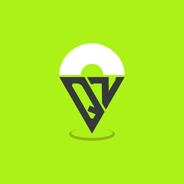 Diseño del logotipo de ubicación de la letra QZ Iniciales modernas Logotipo QZ Pinpoint para aplicaciones de mapas de navegación y negocios basados en la ubicación
