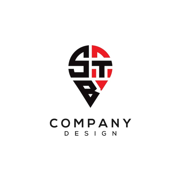 Diseño del logotipo de la ubicación de la letra STB