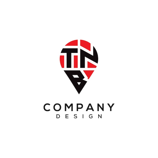 Diseño del logotipo de la ubicación de la letra TNB