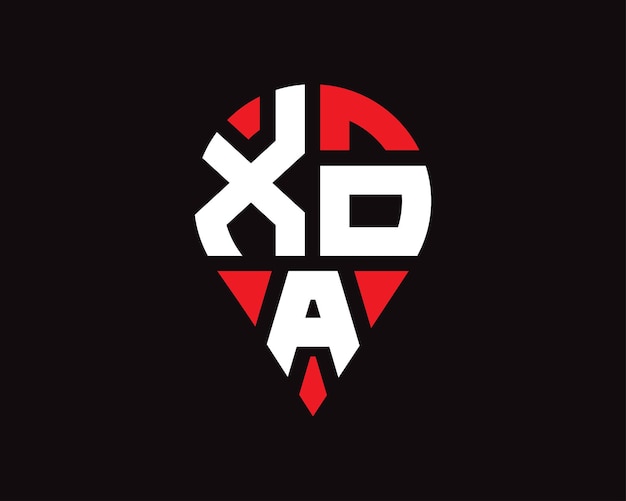 Diseño del logotipo de la ubicación de la letra XOA