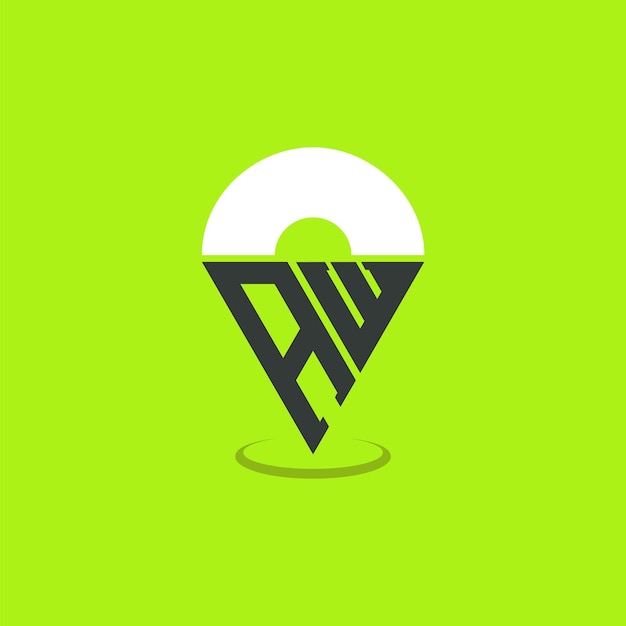 Diseño de logotipo de ubicación de letras AW Iniciales modernas Logotipo de punto AW para aplicaciones de mapas de navegación y negocios basados en la ubicación