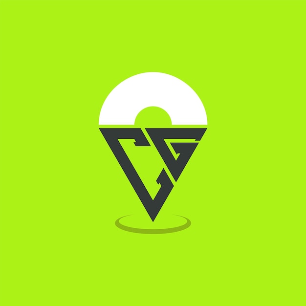 Diseño de logotipo de ubicación de letras CG Iniciales modernas Logotipo de punto CG para aplicaciones de mapas de navegación y negocios basados en la ubicación