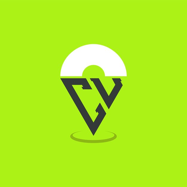 Diseño de logotipo de ubicación de letras CU Iniciales modernas Logotipo de punto CU para aplicaciones de mapas de navegación y negocios basados en la ubicación