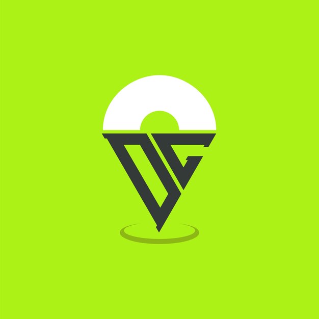 Diseño de logotipo de ubicación de letras DC Iniciales modernas Logotipo de punto DC para aplicaciones de mapas de navegación y negocios basados en la ubicación