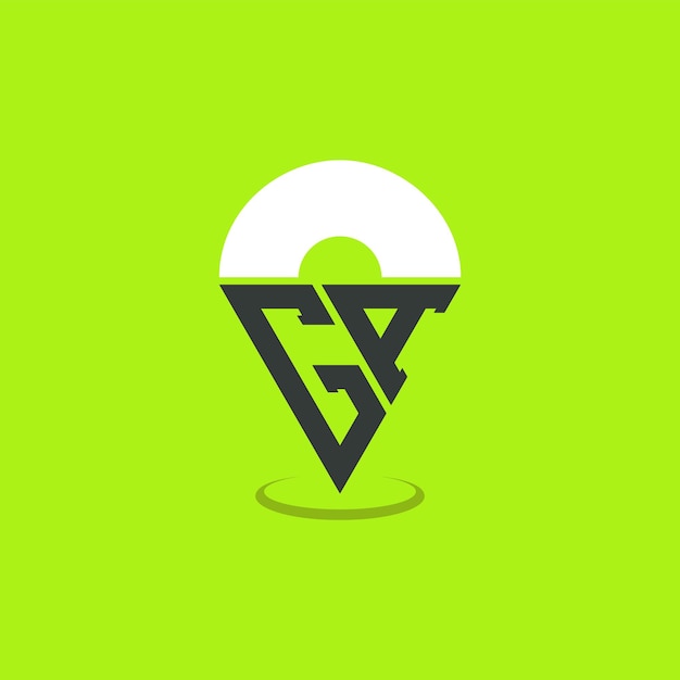 Diseño de logotipo de ubicación de letras GA Iniciales modernas Logotipo GA Pinpoint para aplicaciones de mapas de navegación y negocios basados en la ubicación