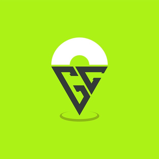 Diseño de logotipo de ubicación de letras GC Iniciales modernas Logotipo GC Pinpoint para aplicaciones de mapas de navegación y negocios basados en la ubicación