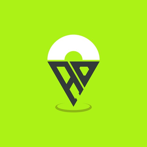 Diseño de logotipo de ubicación de letras modernas AO Pinpoint Logotipo para aplicaciones de mapas de navegación y negocios basados en la ubicación