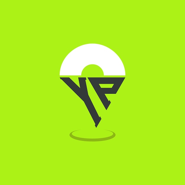 Diseño de logotipo de ubicación de letras modernas YP Pinpoint Logotipo para aplicaciones de mapas de navegación y negocios basados en la ubicación