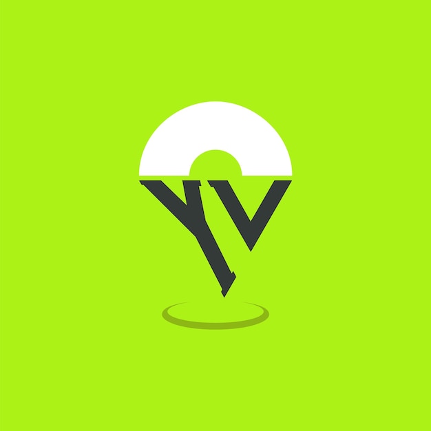 Diseño de logotipo de ubicación de letras modernas YV Pinpoint Logotipo para aplicaciones de mapas de navegación y negocios basados en la ubicación