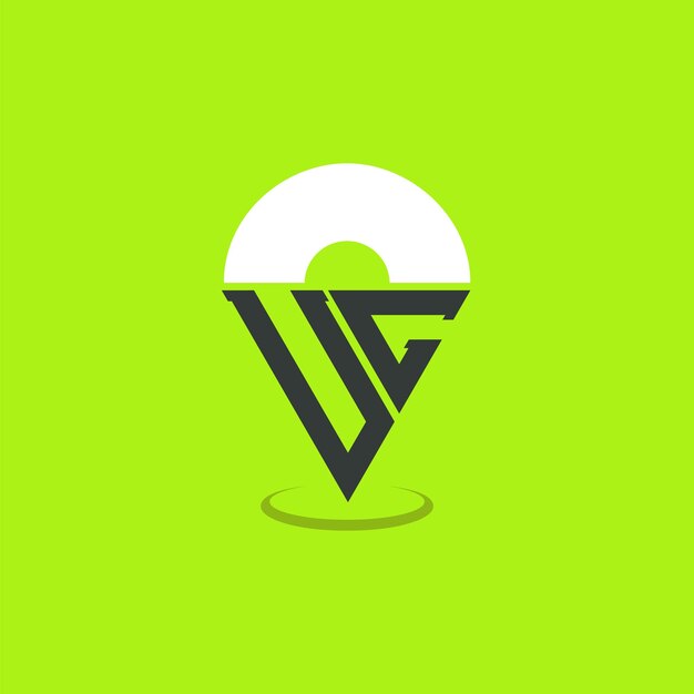 Diseño de logotipo de ubicación de letras UC Iniciales modernas Logotipo de punto UC para aplicaciones de mapas de navegación y negocios basados en la ubicación