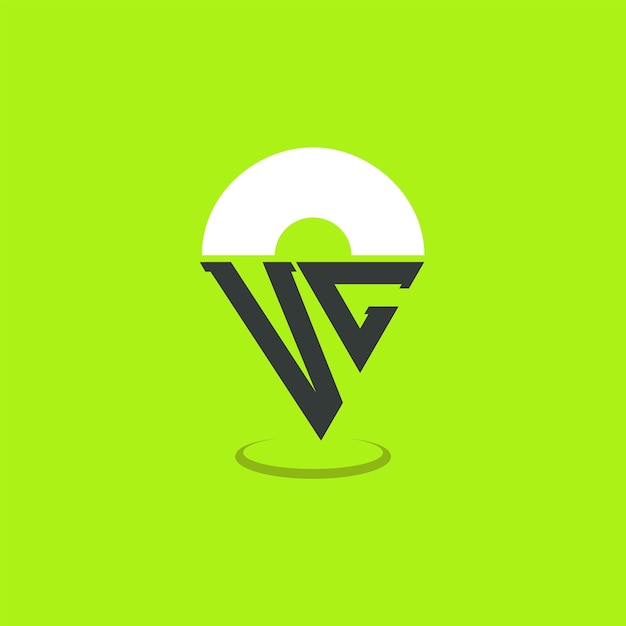 Diseño de logotipo de ubicación de letras VC Iniciales modernas Logotipo VC Pinpoint para aplicaciones de mapas de navegación y negocios basados en la ubicación