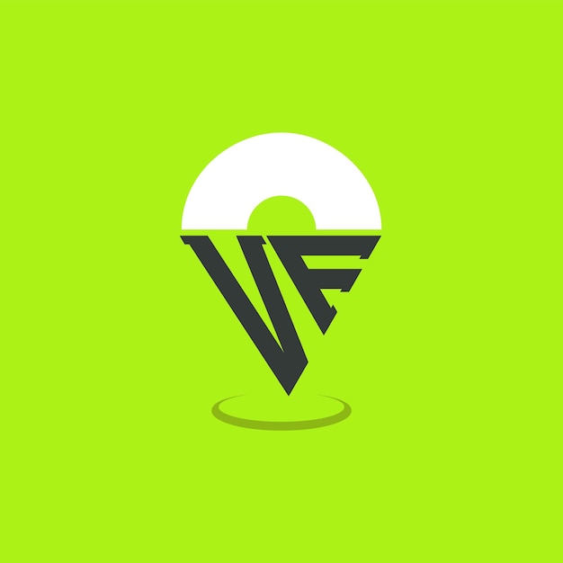 Diseño de logotipo de ubicación de letras VF Iniciales modernas Logotipo VF Pinpoint para aplicaciones de mapas de navegación y negocios basados en la ubicación