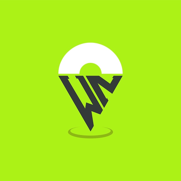 Diseño de logotipo de ubicación de letras WN Iniciales modernas Logotipo WN Pinpoint para aplicaciones de mapas de navegación y negocios basados en la ubicación