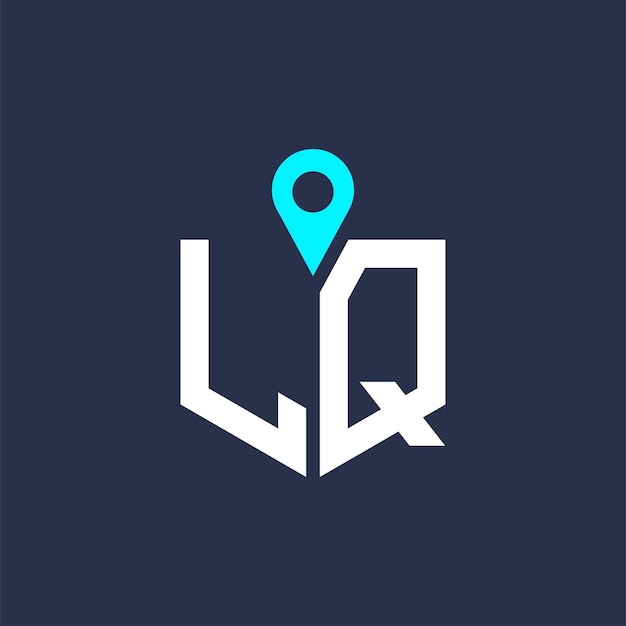 Diseño del logotipo de la ubicación de LQ para el reclutamiento y la navegación Carta Icono vectorial del logotipo LQ