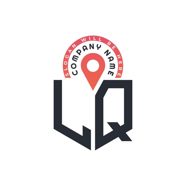 Diseño de logotipo de ubicación de LQ para reclutamiento de recursos humanos y carta de navegación Logotipo de LQ con icono de ubicación para negocios y tecnología