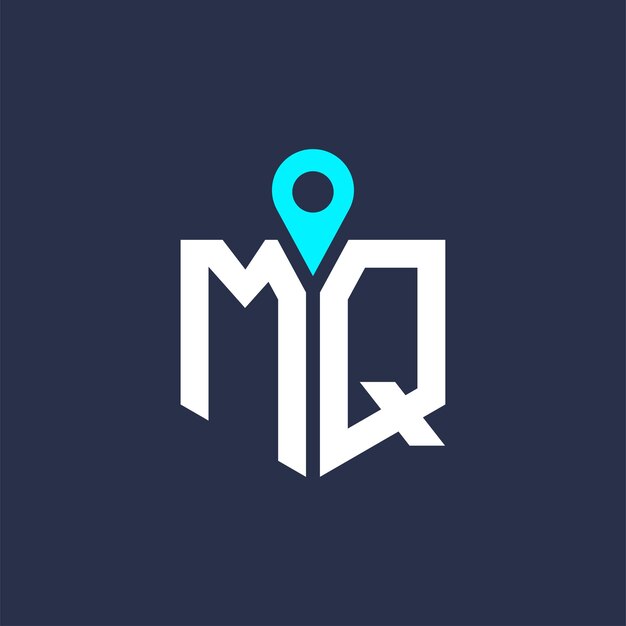 Diseño del logotipo de la ubicación de MQ para el reclutamiento y la navegación Carta Icono vectorial del logotipo MQ