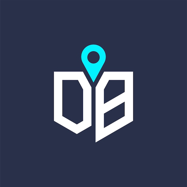Diseño del logotipo de la ubicación de OB para el reclutamiento y la navegación Carta Icono vectorial del logotipo OB