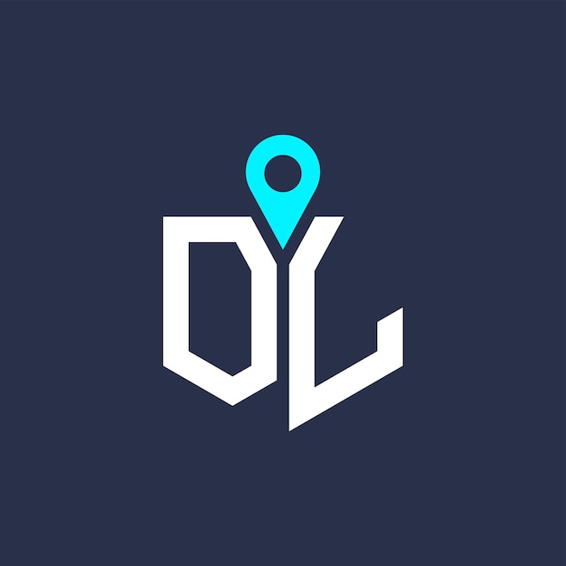 Diseño del logotipo de la ubicación de OL para el reclutamiento y la navegación Letra Icono vectorial del logotipo OL