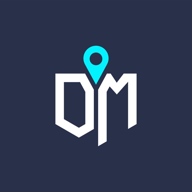 Diseño del logotipo de la ubicación de OM para el reclutamiento y la navegación Letra Icono vectorial del logotipo OM