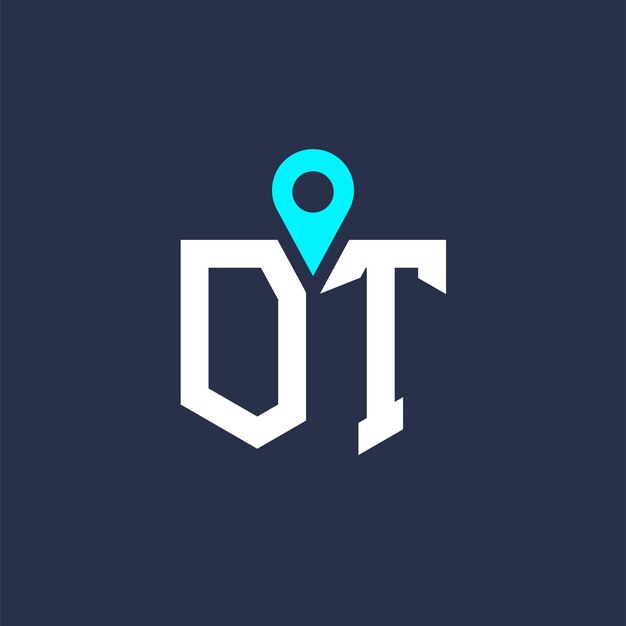 Diseño del logotipo de la ubicación de OT para el reclutamiento y la navegación Carta Icono vectorial del logotipo OT