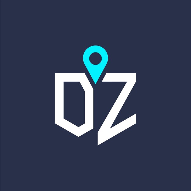 Diseño del logotipo de la ubicación de OZ para el reclutamiento y la navegación Letra Icono vectorial del logotipio de OZ