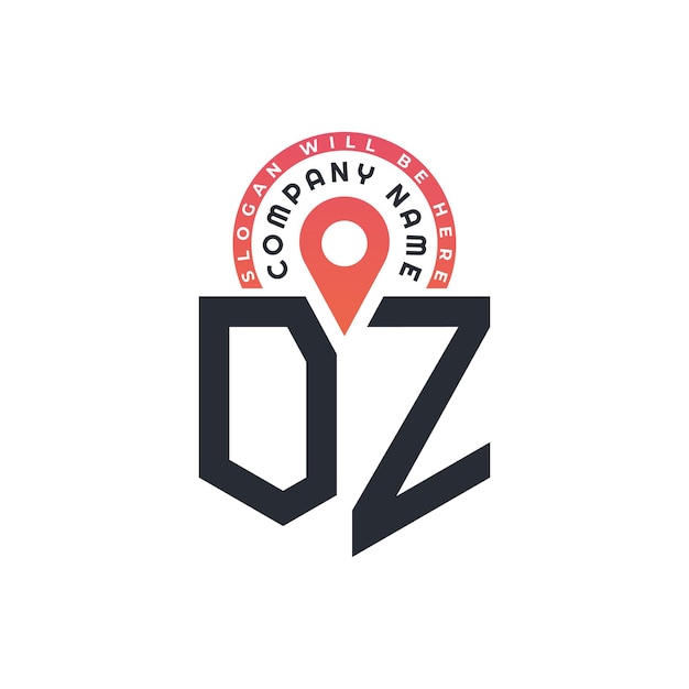 Diseño del logotipo de la ubicación de OZ para el reclutamiento de recursos humanos y la carta de navegación Logotipo de OZ con icono de ubicación para negocios y tecnología
