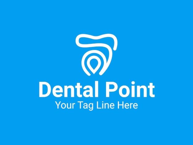 Diseño del logotipo de la ubicación del punto dental Logotipo dental creativo para clínicas y profesionales