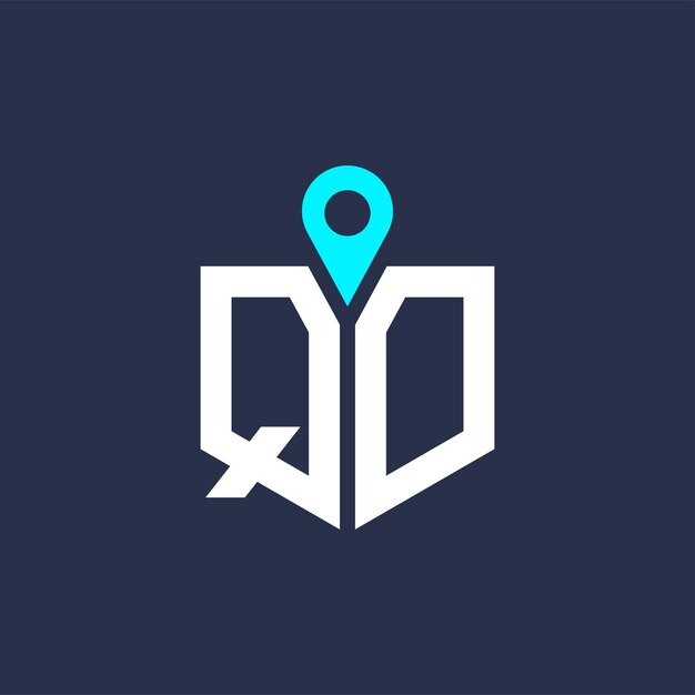 Diseño de logotipo de ubicación QD para reclutamiento y navegación Carta Icono vectorial de logotipo QD